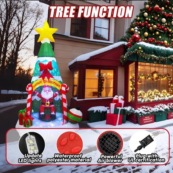 ⚡7 FT Christmas Inflatable Tree Santa and Gift Boxes Blow Up Outdoor Decoration - Picture 6 of 7
